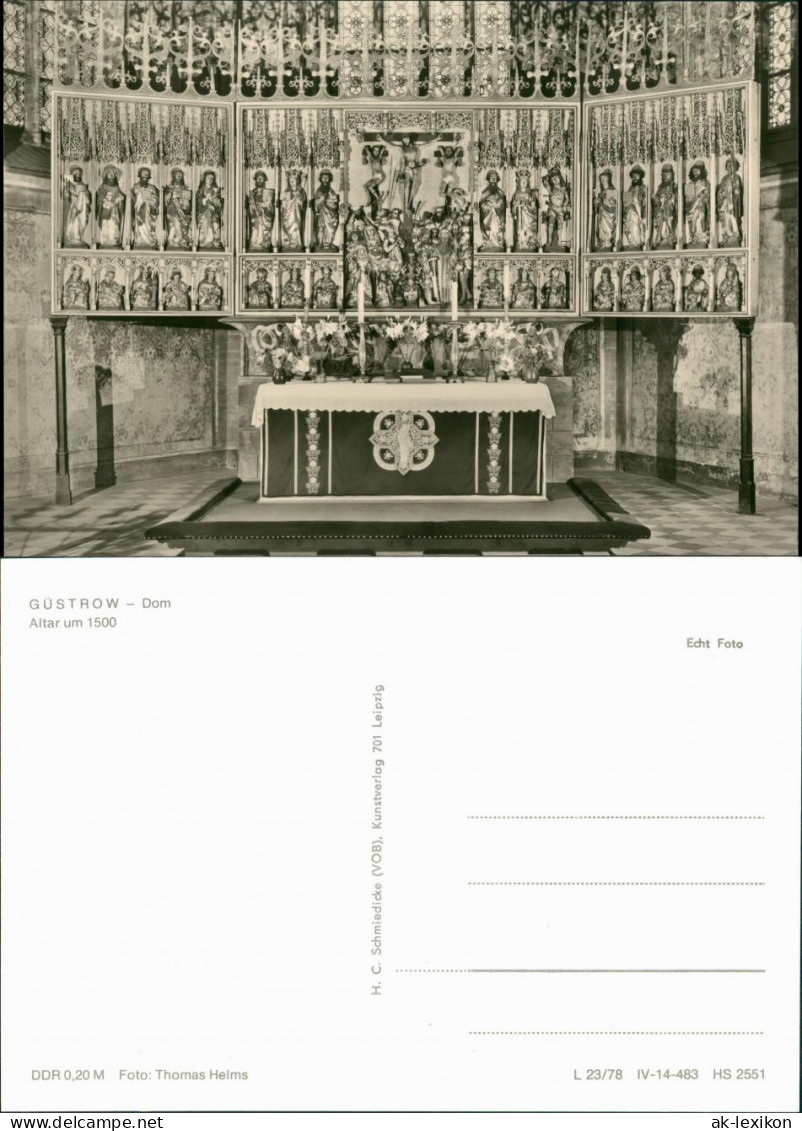 Ansichtskarte Güstrow Dom - Altar Um 1500 1978 - Guestrow