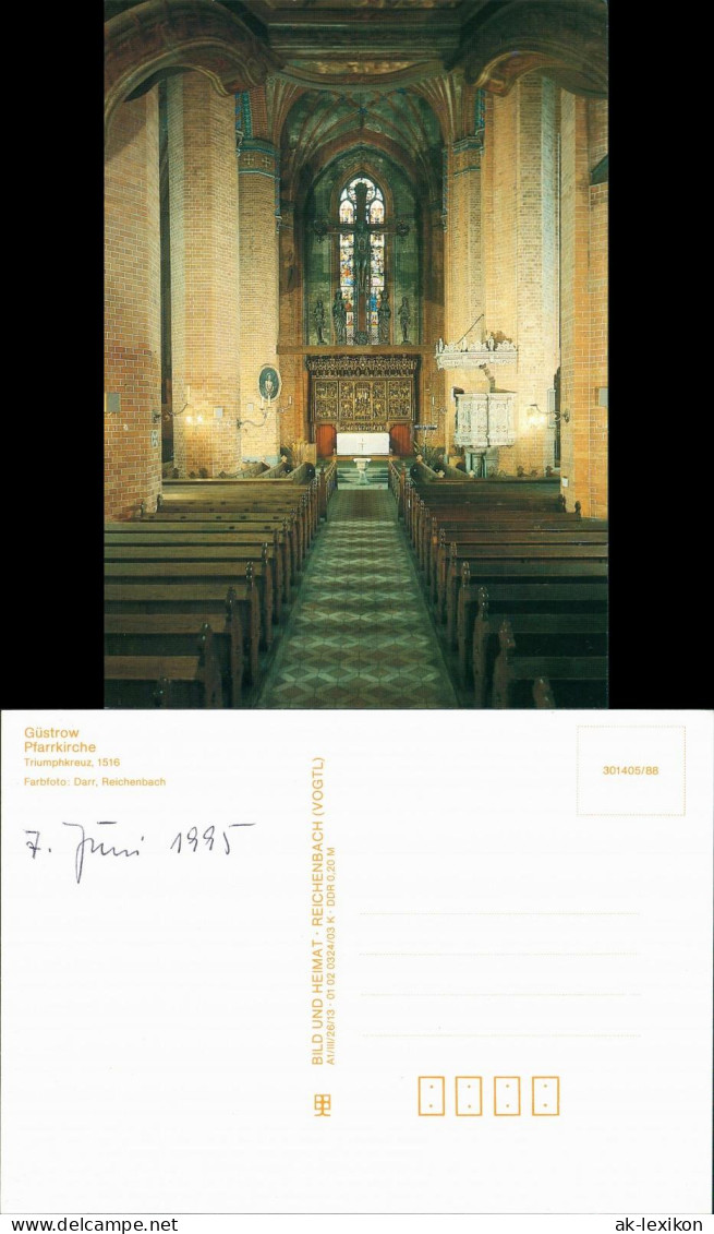 Ansichtskarte Güstrow Pfarrkirche - Triumphkreuz - 1516 1988 - Güstrow