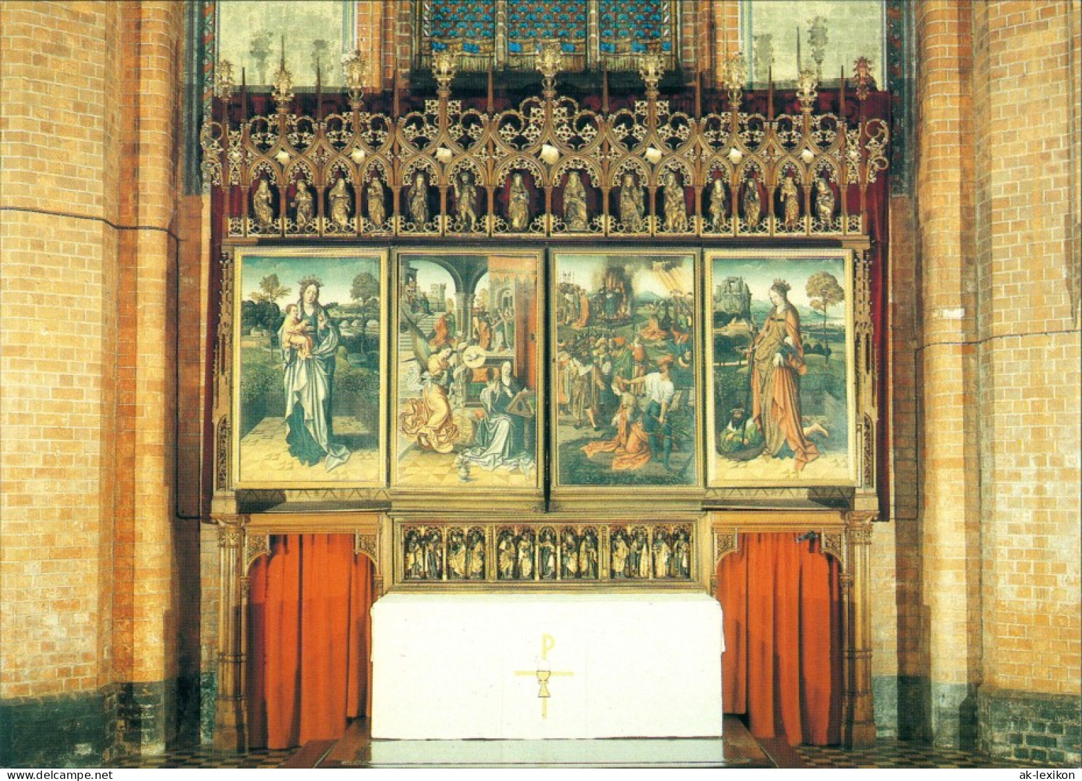 Güstrow Pfarrkirche - Altar - Bildseite (B. V. Orley, 1522) 1988 - Guestrow