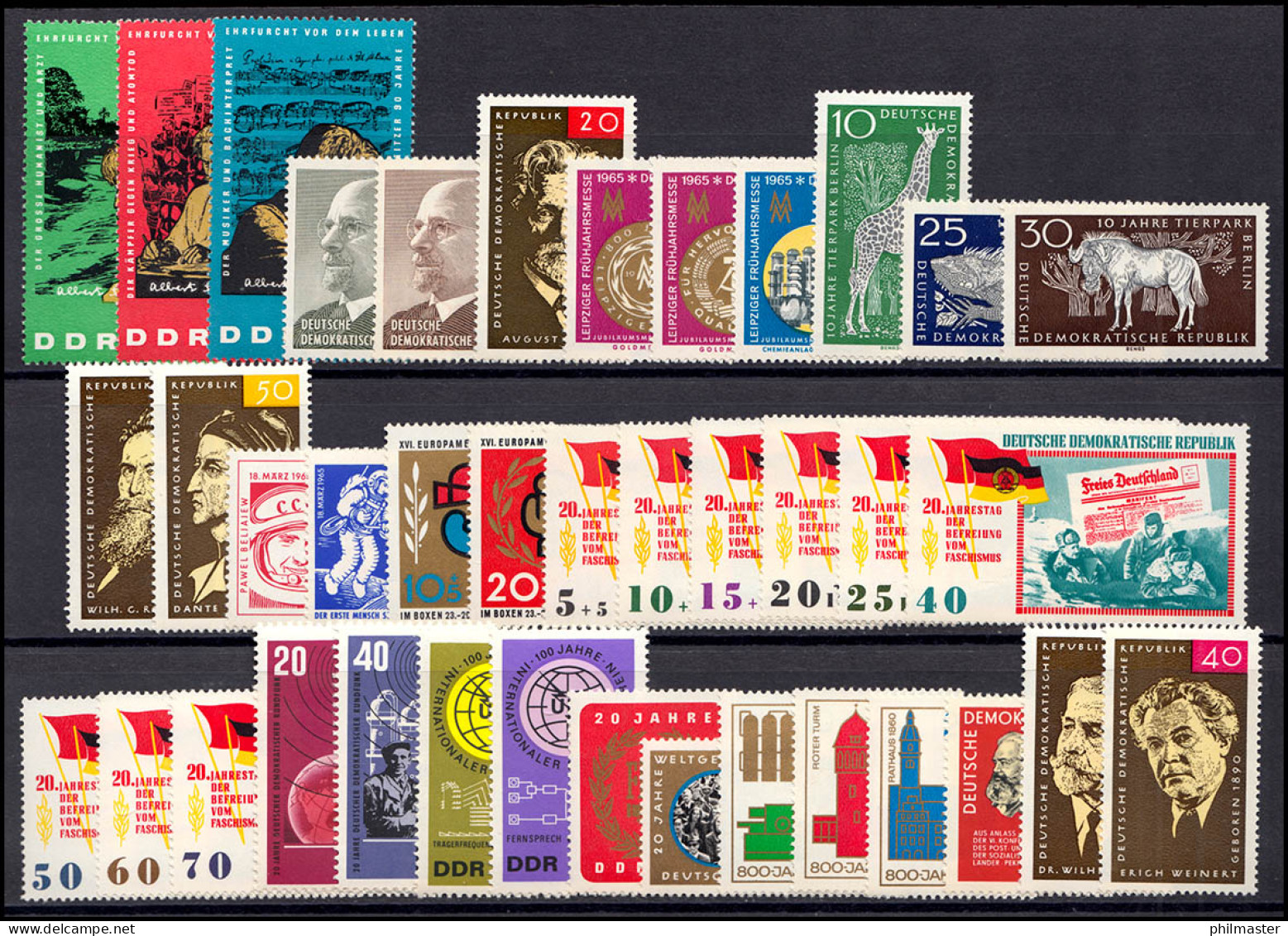 1084-1153 DDR-Jahrgang 1965 Komplett, Postfrisch ** / MNH - Colecciones Anuales