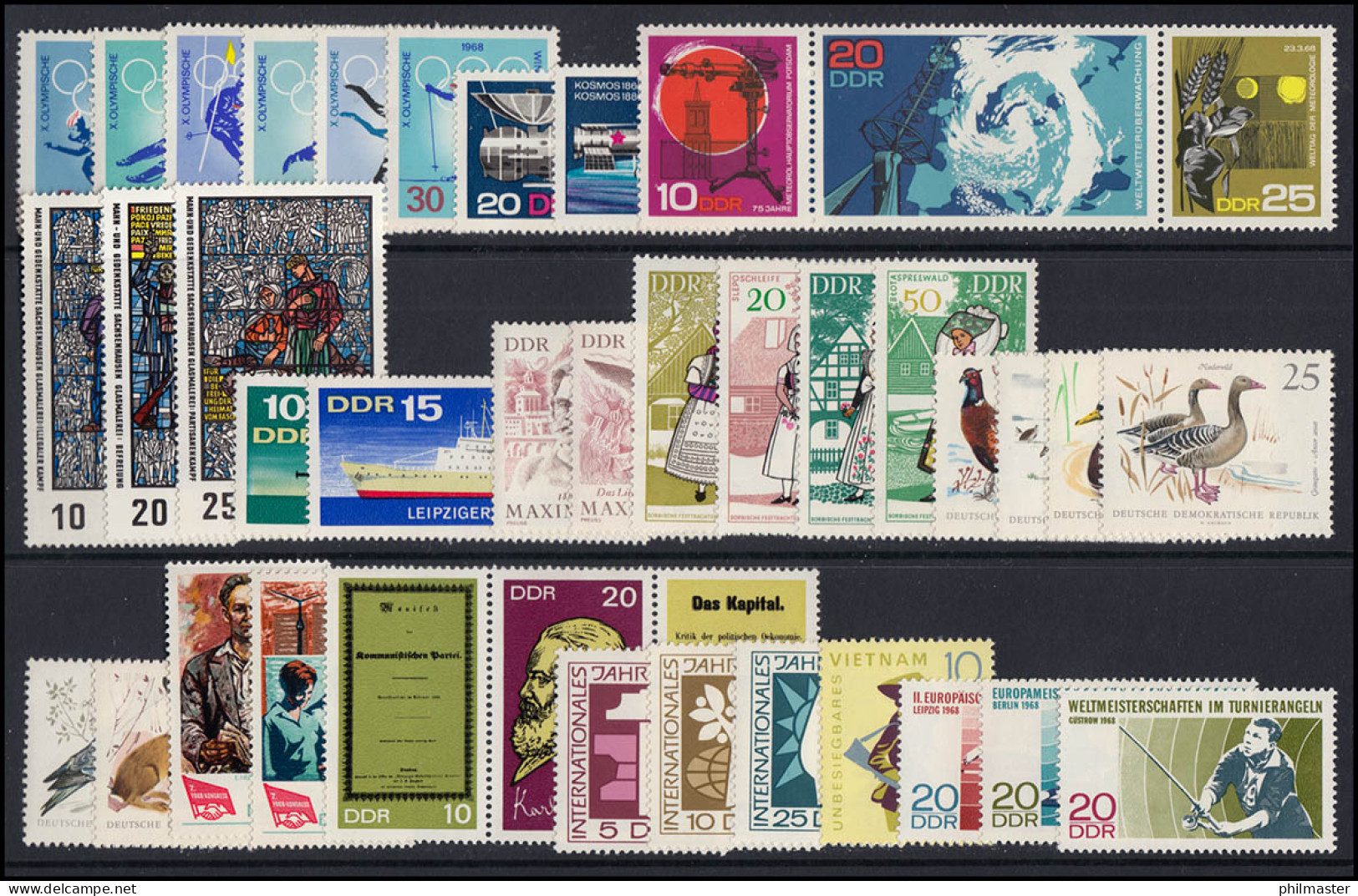 1335-1433 DDR-Jahrgang 1968 Komplett, Postfrisch ** / MNH - Annual Collections