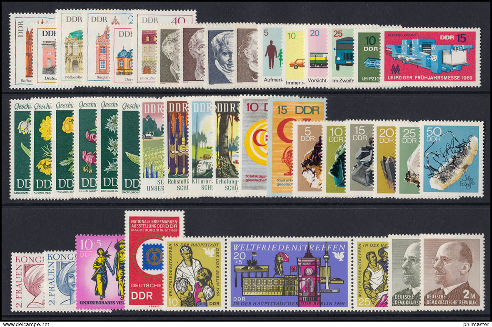 1434-1533 DDR-Jahrgang 1969 Komplett, Postfrisch ** / MNH - Annual Collections