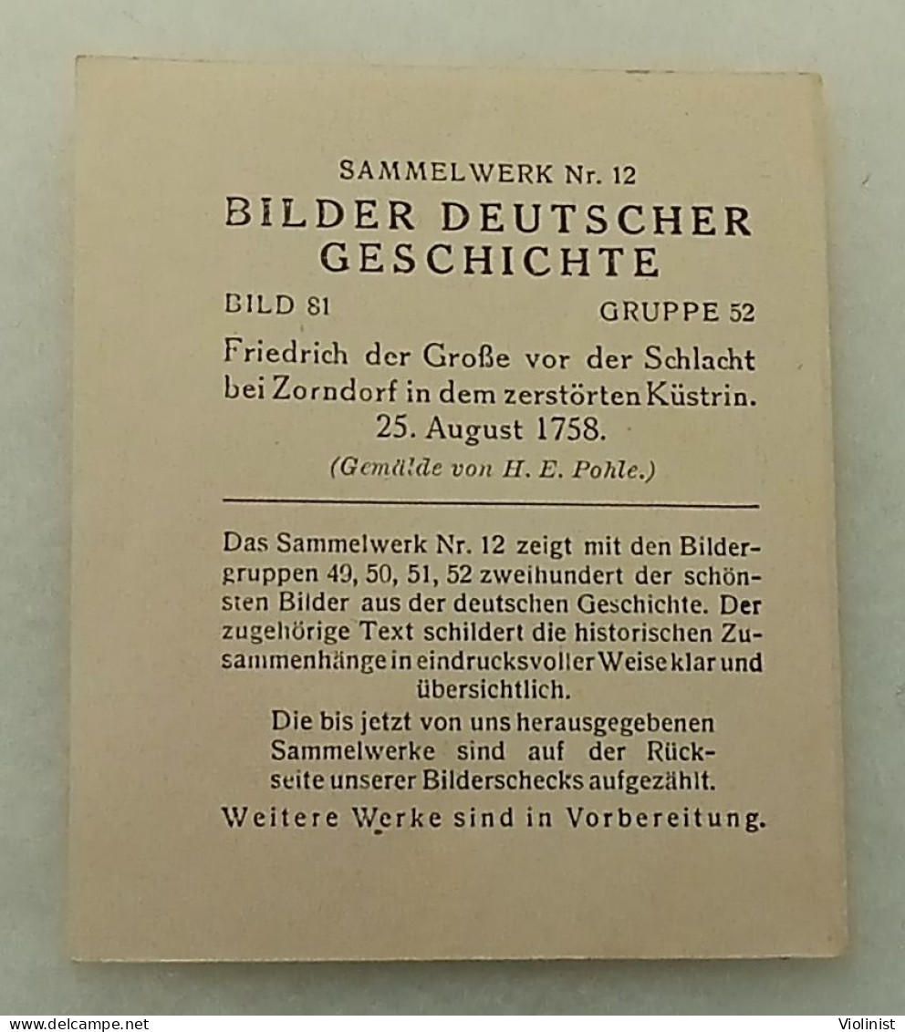 Bilder Deutscher Geschichte-Friedrich Der Große Vor Der Schlacht Bei Zorndorf In Dem Zerstörten Küstrin - History