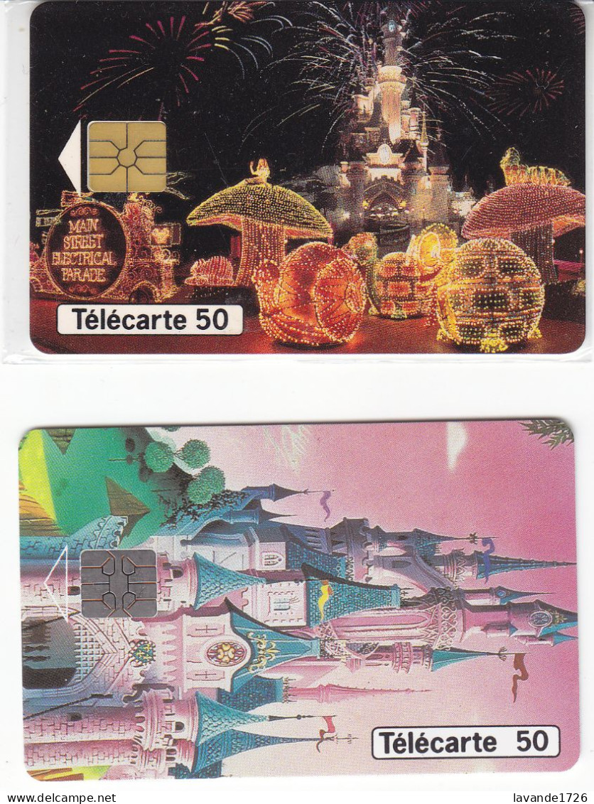 Lot De Cartes 50 Unités "DISNEY LAND" La Parade 08/93 Et Chateau 06/94 - Phonecards: Private Use