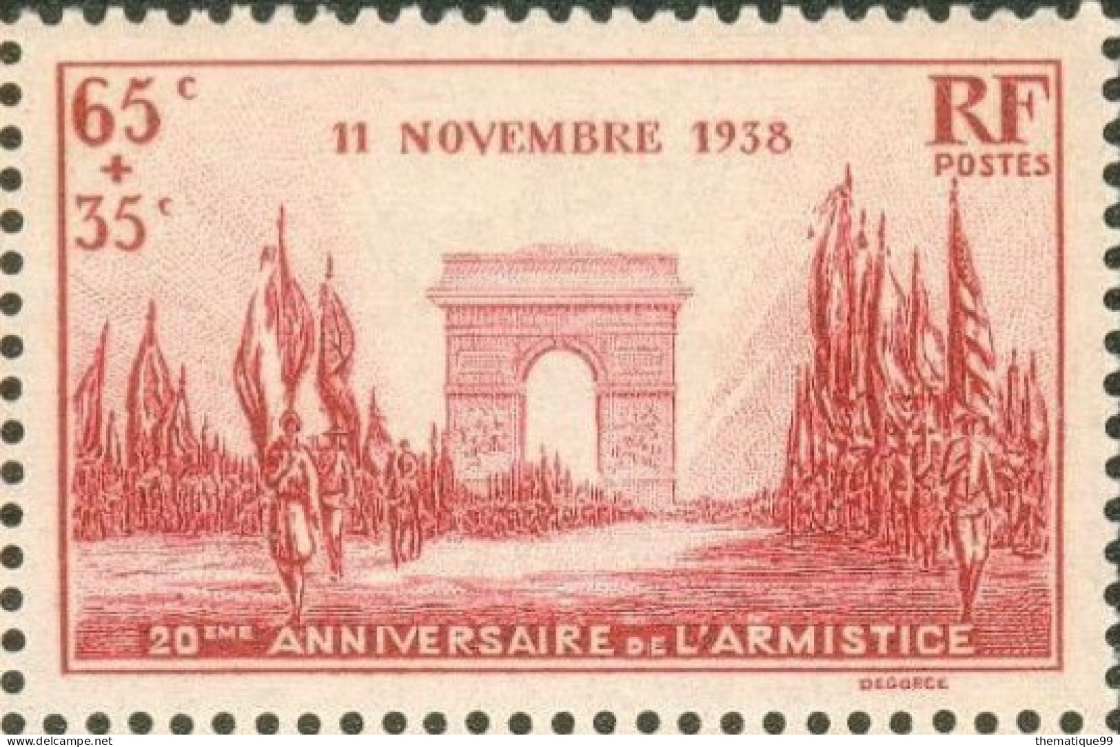 Epreuve Photo De La Maquette Originale De DEGORGE, Type Adopté : Armistice 11 Novembre, Arc De Triomphe (yv 403 1938) - WO2