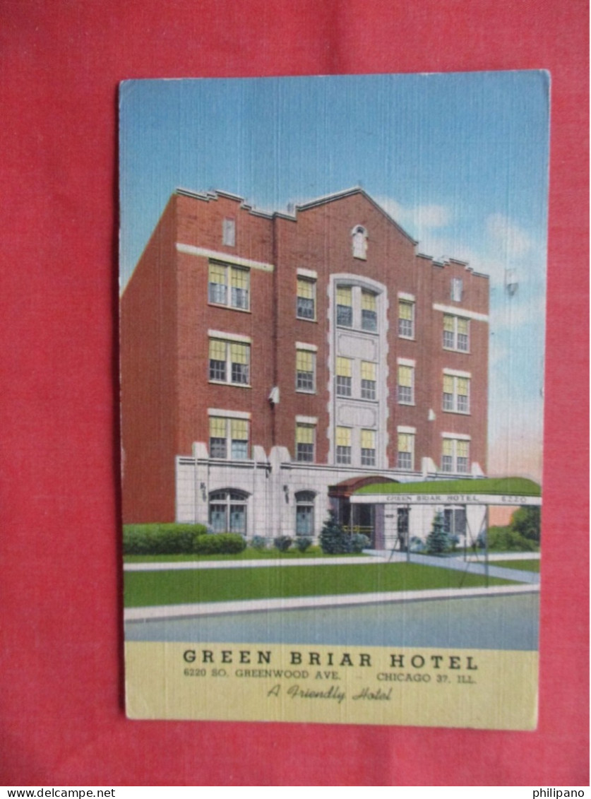 CHICAGO, Illinois IL ~ Roadside GREEN BRIAR HOTEL C1940s Linen Postcard    Ref 6362 - Chicago