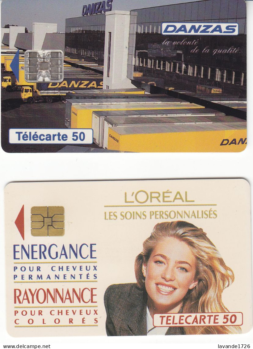 LOT De 2 Cartes 50 Unites "L'OREAL" 02/92  "DANZAS" 03/94 - Telefoonkaarten Voor Particulieren