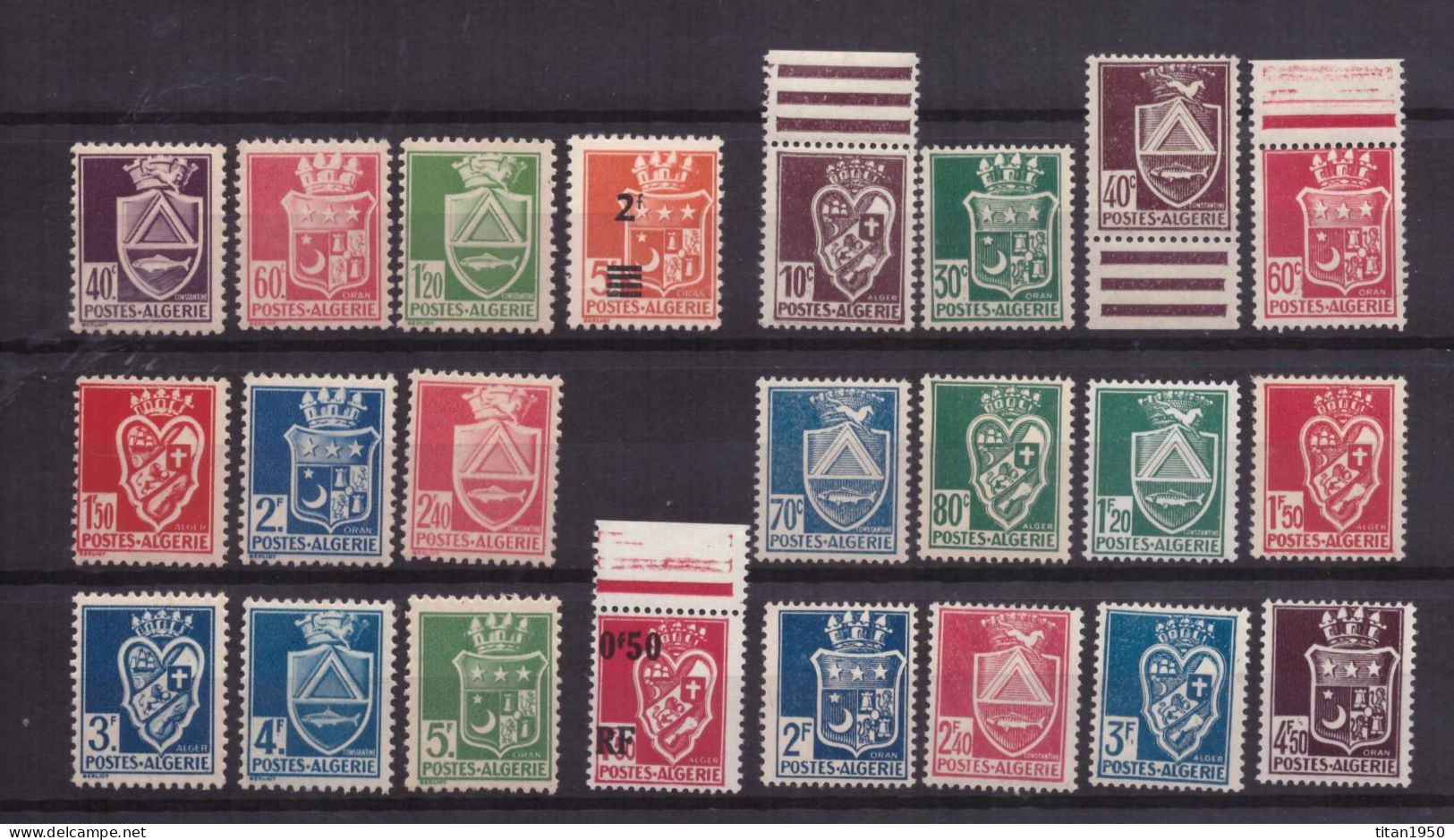 Algérie - 1942 - 1946 - Armoiries Des Villes - 2 Séries Complètes : 23 Timbres Neufs ** - Cote 17,25 Euros - Neufs