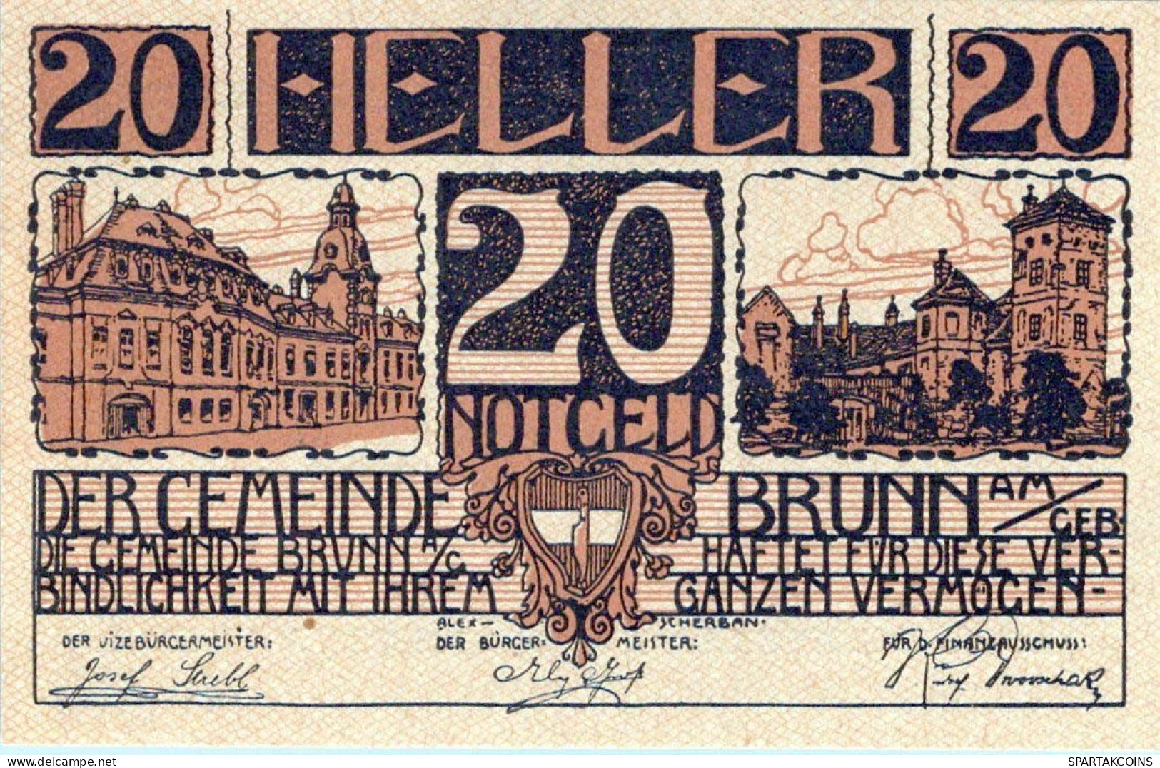 20 HELLER 1920 Stadt BRUNN AM GEBIRGE Niedrigeren Österreich Notgeld #PE967 - [11] Emisiones Locales