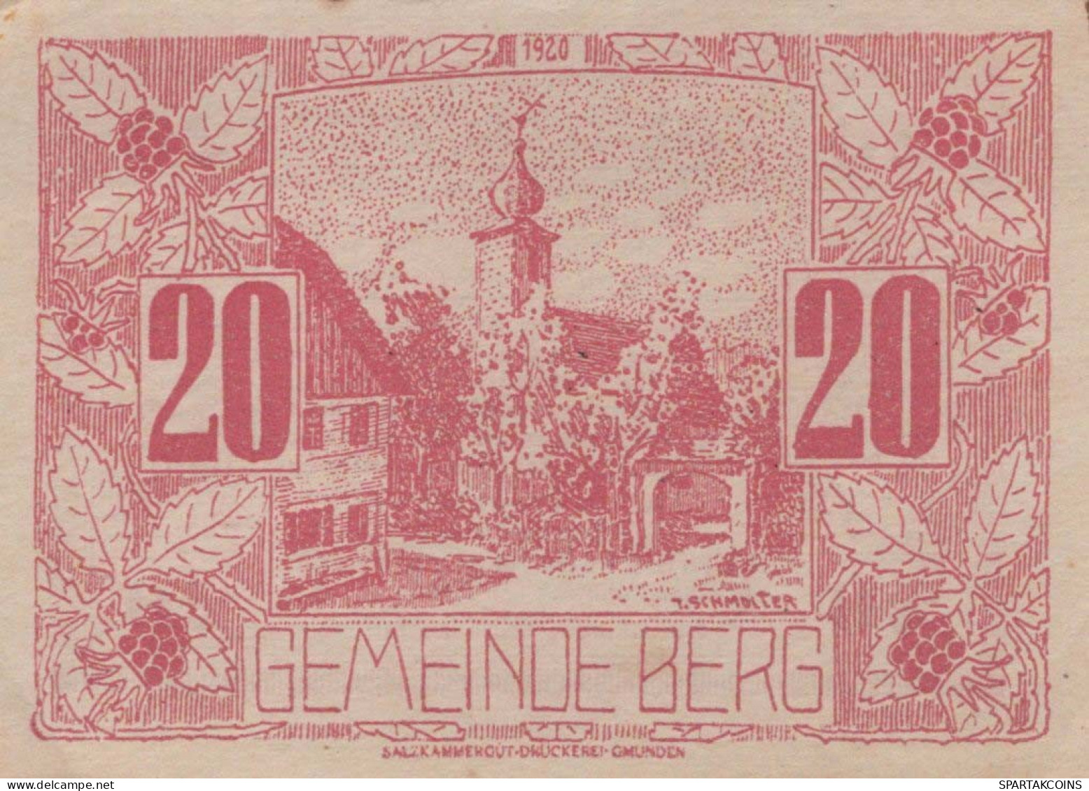 20 HELLER 1920 Stadt BERG IM ATTERGAU Oberösterreich Österreich Notgeld #PF114 - [11] Emisiones Locales