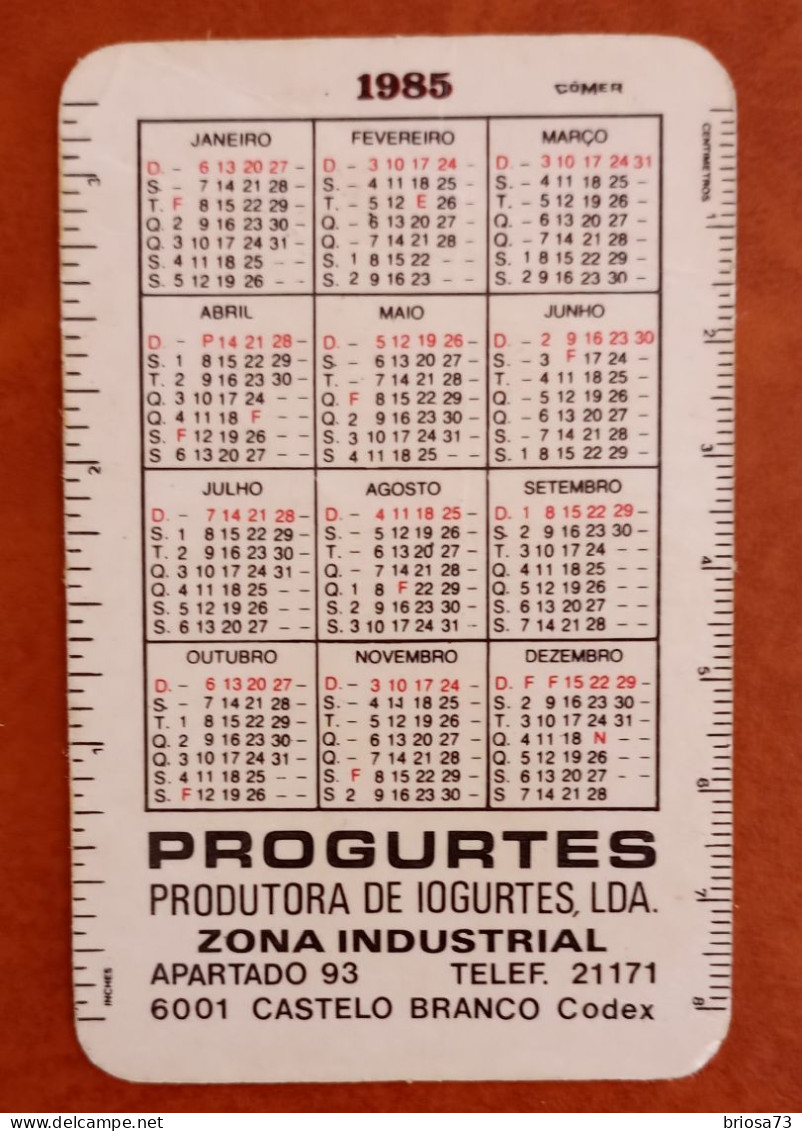 Petit Calendrier De Poche Yaourt Iophil.  Portugal - Tamaño Pequeño : 1981-90