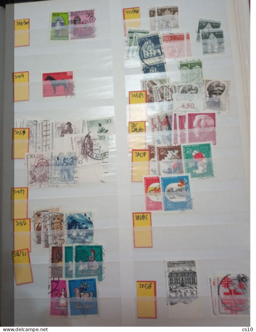 Germany Berlin USED Issues wholesale lot in 20 scans and 700 ++ pcs incl. Semipostals & HVs high cat.Value