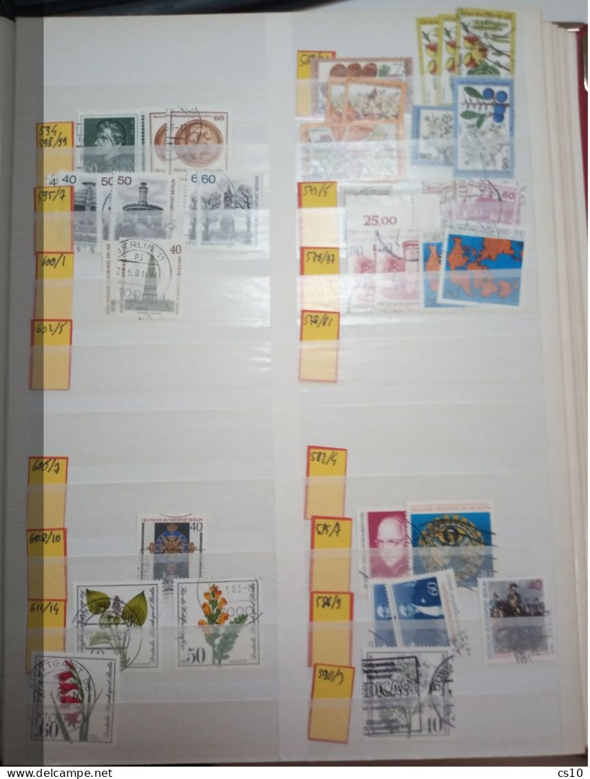 Germany Berlin USED Issues wholesale lot in 20 scans and 700 ++ pcs incl. Semipostals & HVs high cat.Value