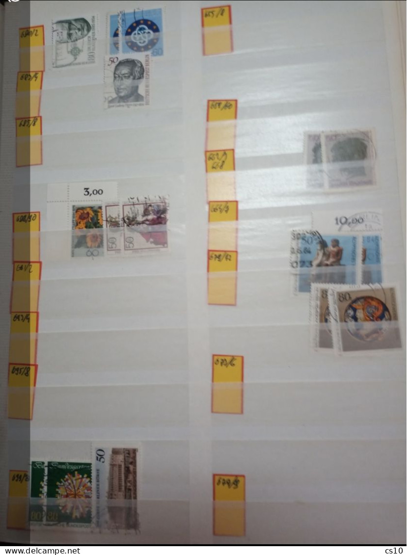 Germany Berlin USED Issues wholesale lot in 20 scans and 700 ++ pcs incl. Semipostals & HVs high cat.Value