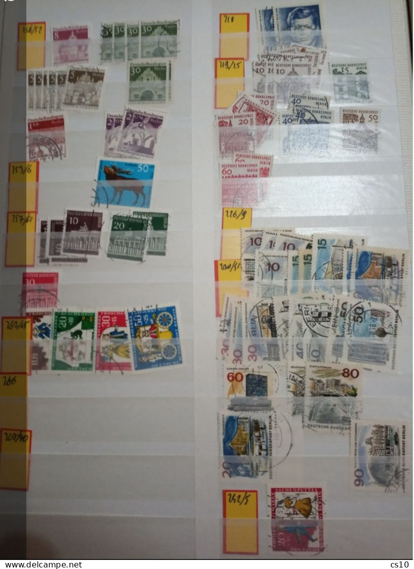 Germany Berlin USED Issues wholesale lot in 20 scans and 700 ++ pcs incl. Semipostals & HVs high cat.Value