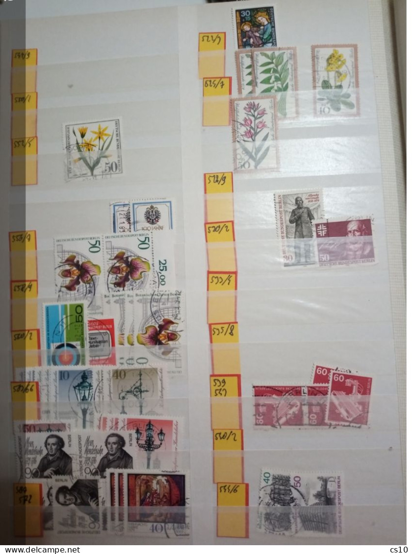 Germany Berlin USED Issues wholesale lot in 20 scans and 700 ++ pcs incl. Semipostals & HVs high cat.Value