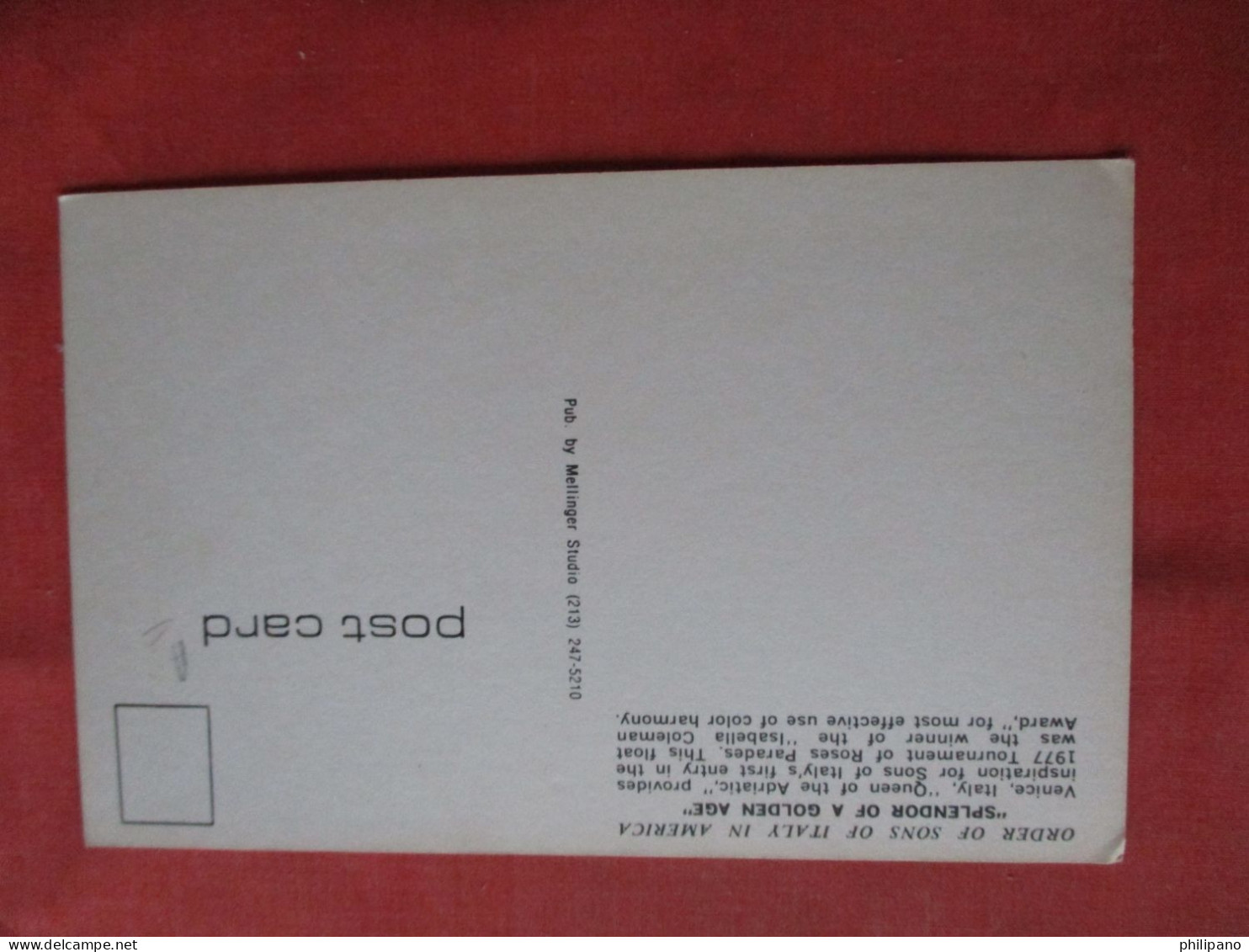 Splendor Of A Golden Age Venice Italy   Sons Of Italy In America     Ref 6362 - Autres & Non Classés