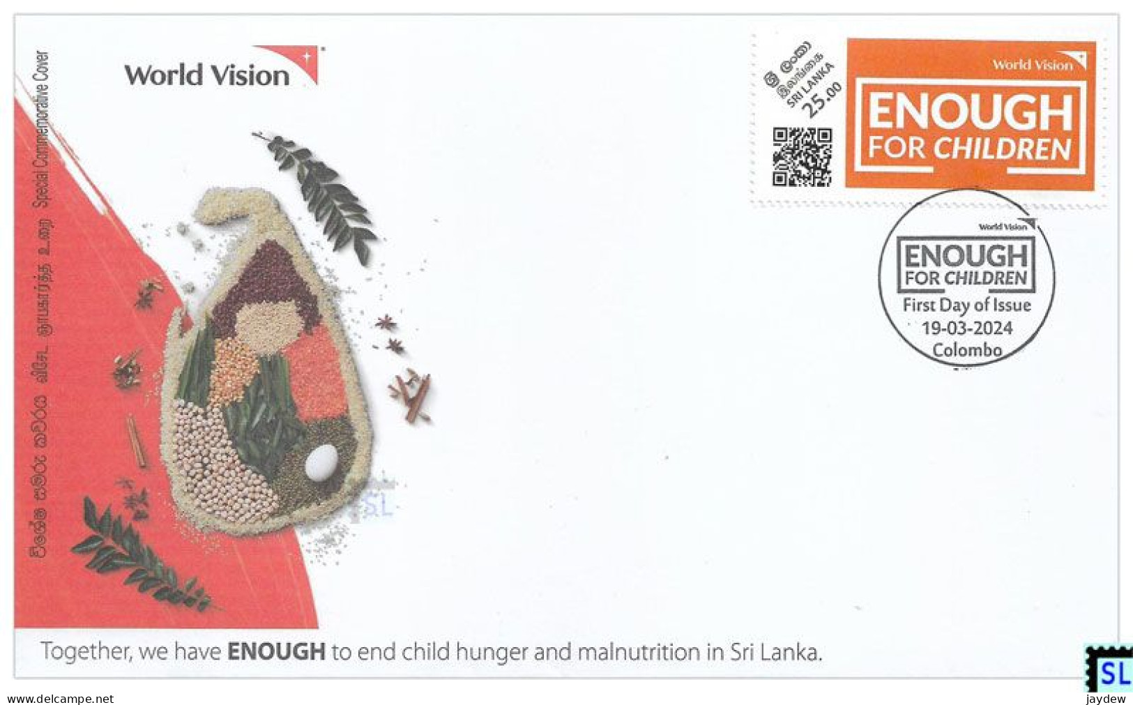 Sri Lanka Stamps 2024, World Vision, Children, SFDC - Sri Lanka (Ceilán) (1948-...)