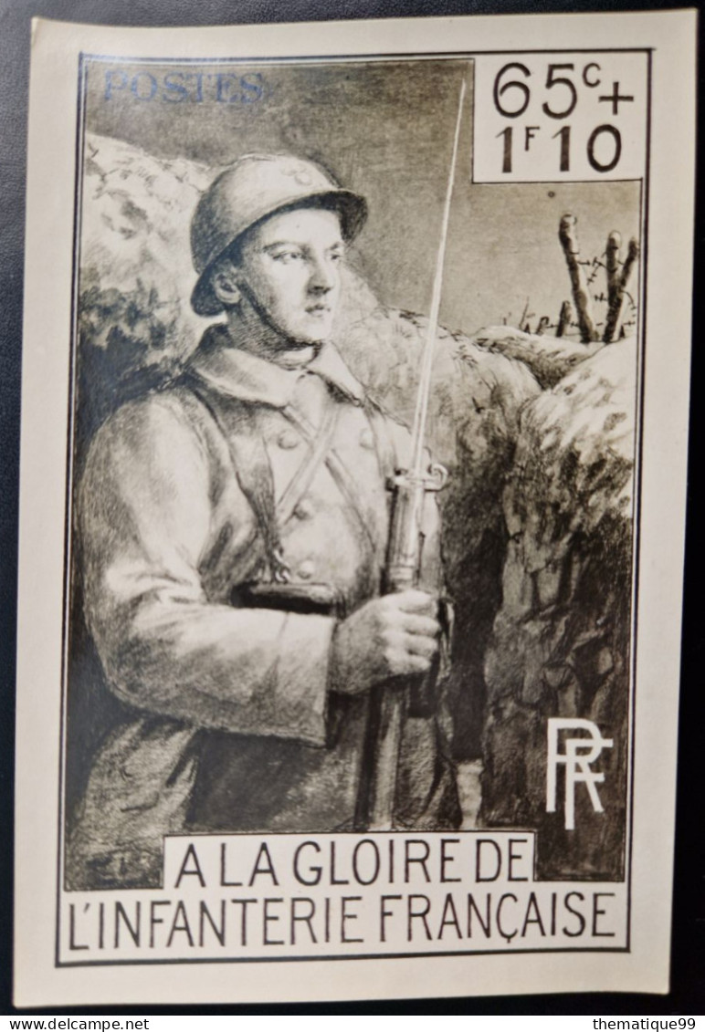 Epreuve Photo De La Maquette Originale, Type Adopté : Infanterie 1938, Yv 387 - 1. Weltkrieg