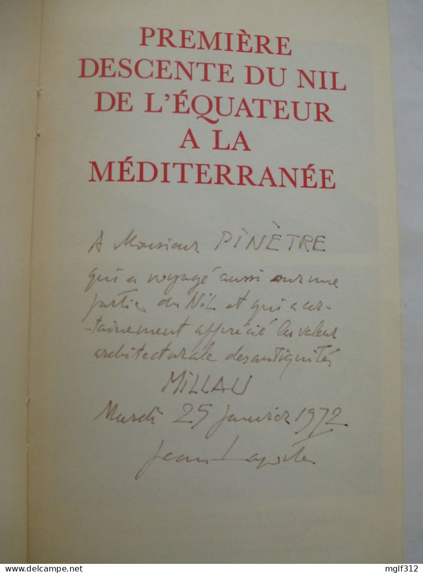 ÉGYPTE 1ère DESCENTE Du NIL De Jean LAPORTE - Livre Dédicacés En 1972 - Voir Les Scans - Autographed