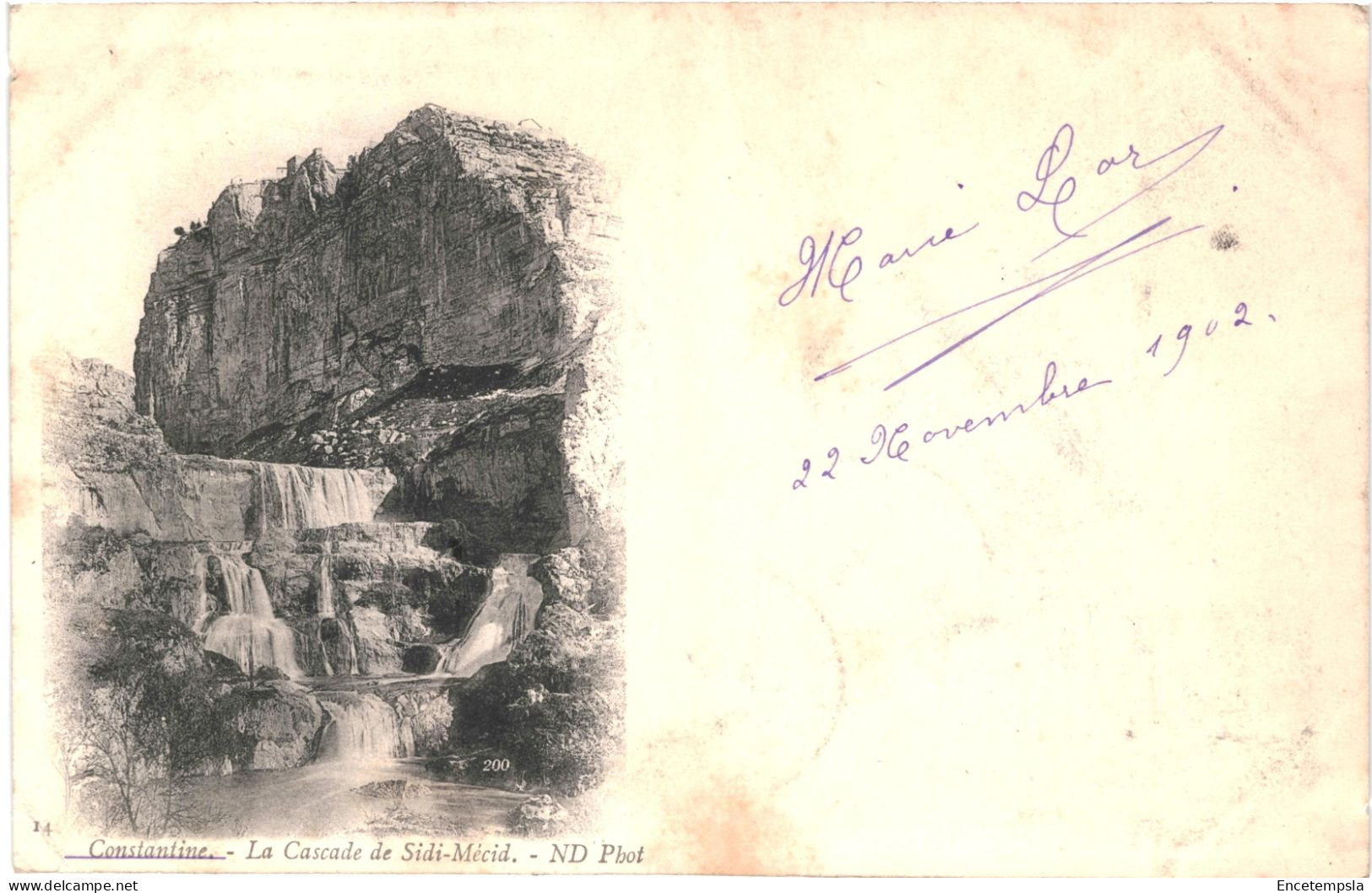 CPA Carte Postale Algérie Constantine  Cascade De Sidi Mécid  1902  VM78937 - Constantine