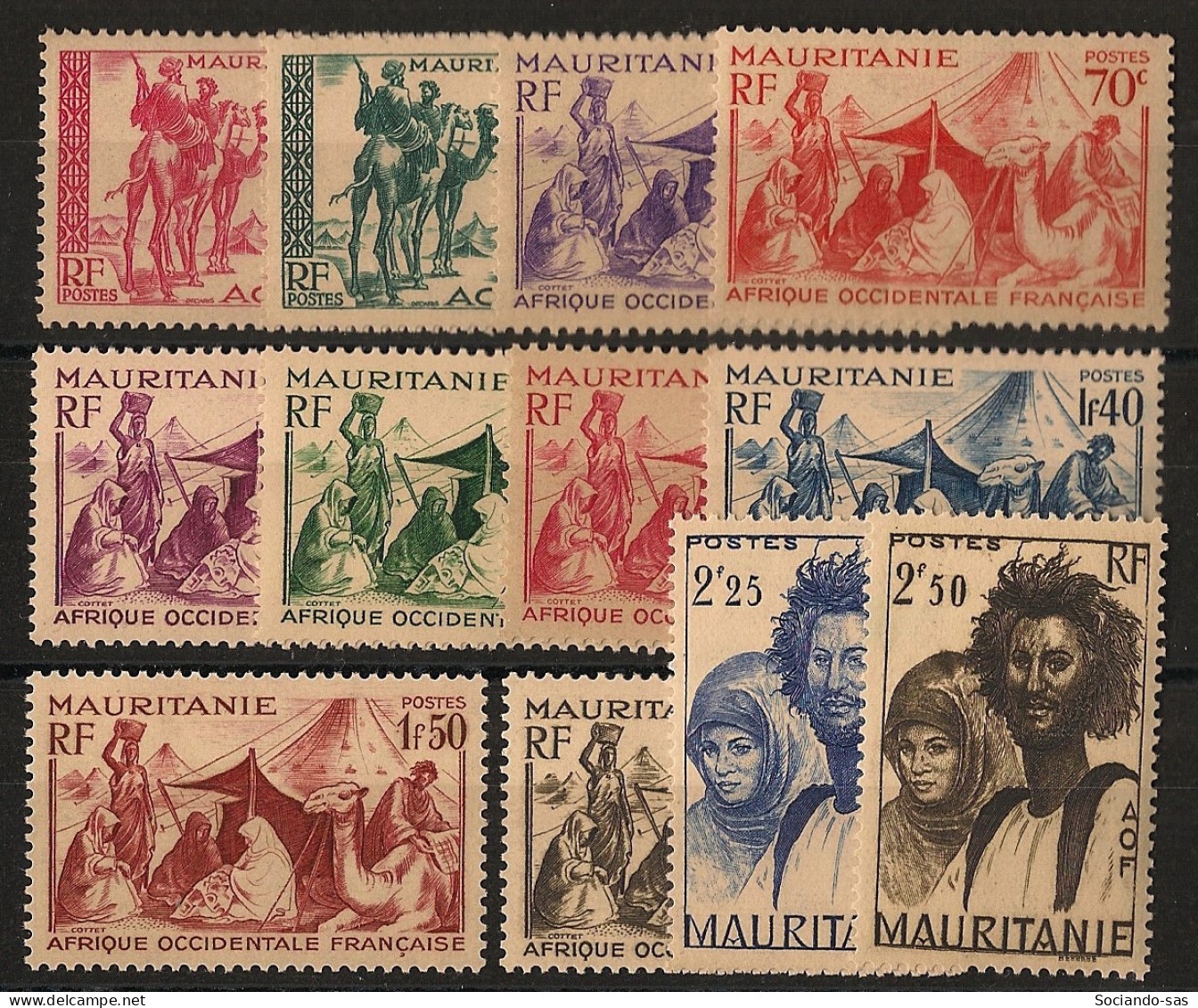 MAURITANIE - 1939-46 - N°YT. 105 à 115 - Série Complète Avec Le N°112A - Neuf Luxe ** / MNH / Postfrisch - Neufs