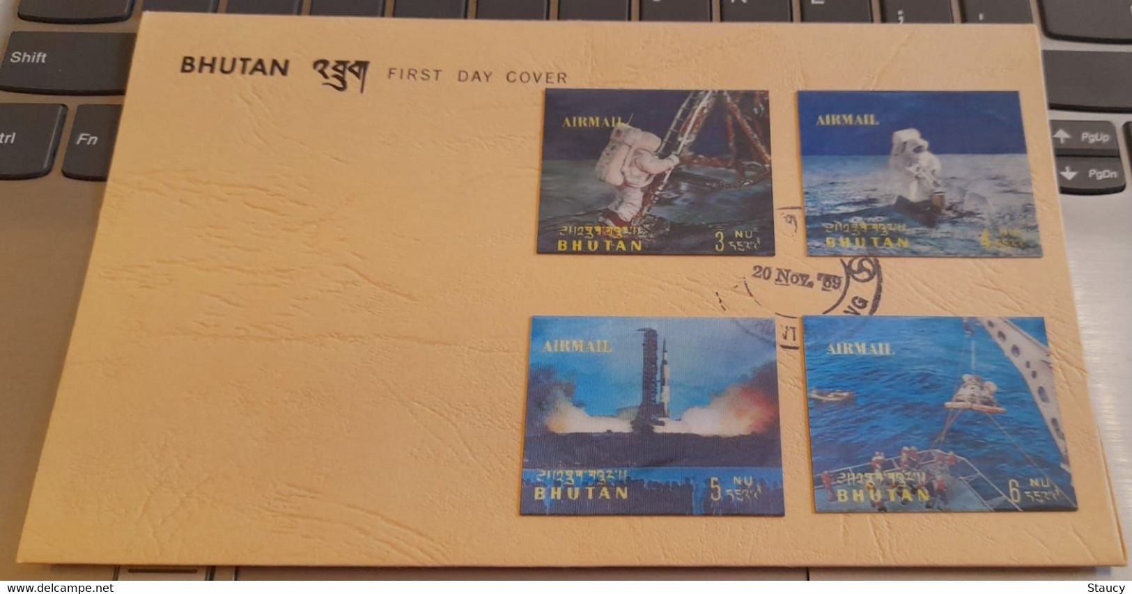 BHUTAN 1969 Manned Apollo 11 3-D Stamps 4v FDC, As Per Scan - Asie