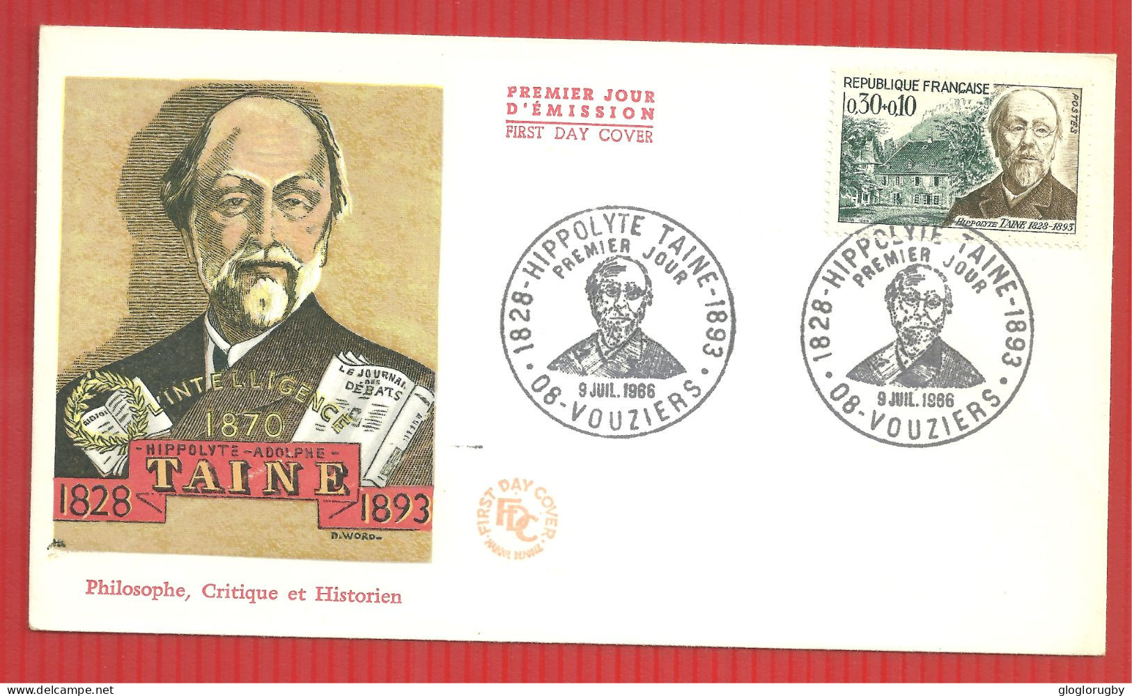 FDC HIPPOLYTE TAINE VOUZIERS     9 7 1968 - 1970-1979