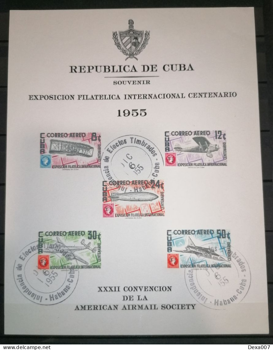 Cuba 1955 Airmail - The International Philatelic Exhibition, Havana Souvenir Sheet Michel 50 Euros - Luchtpost