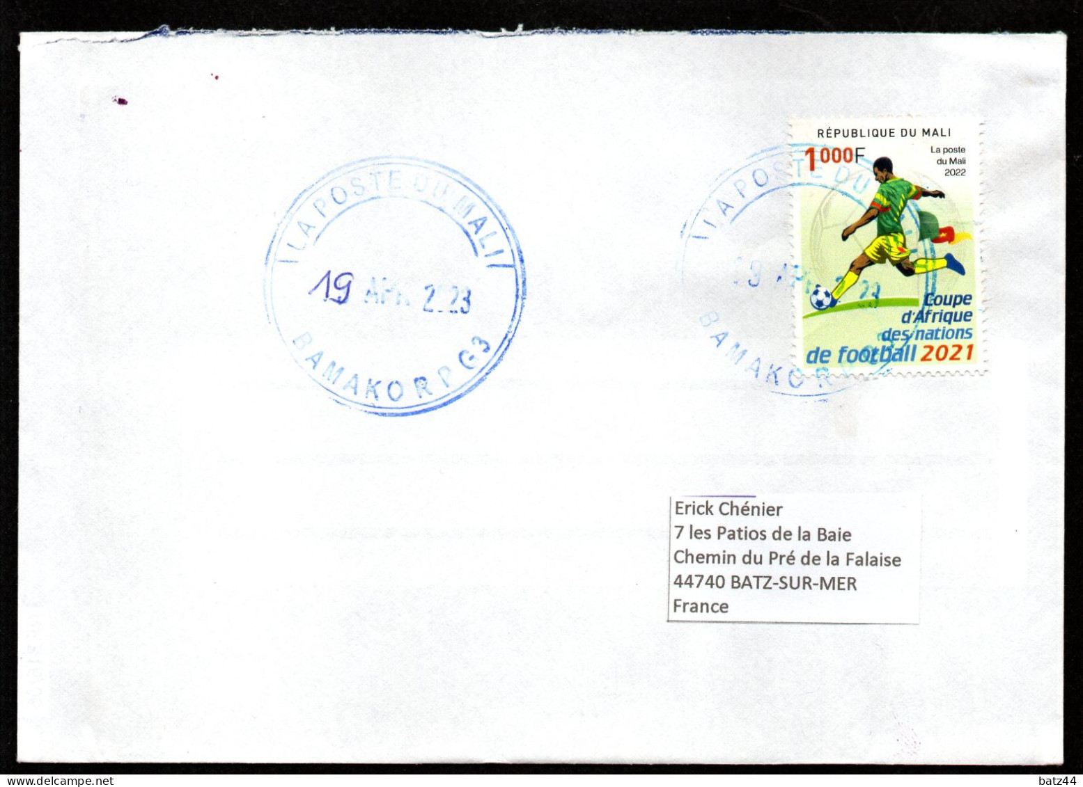 MALI ENVELOPPE COVER BAMAKO RP G3 19 Avril 2023 Timbre Football Coupe D'Afrique Des Nations - Mali (1959-...)