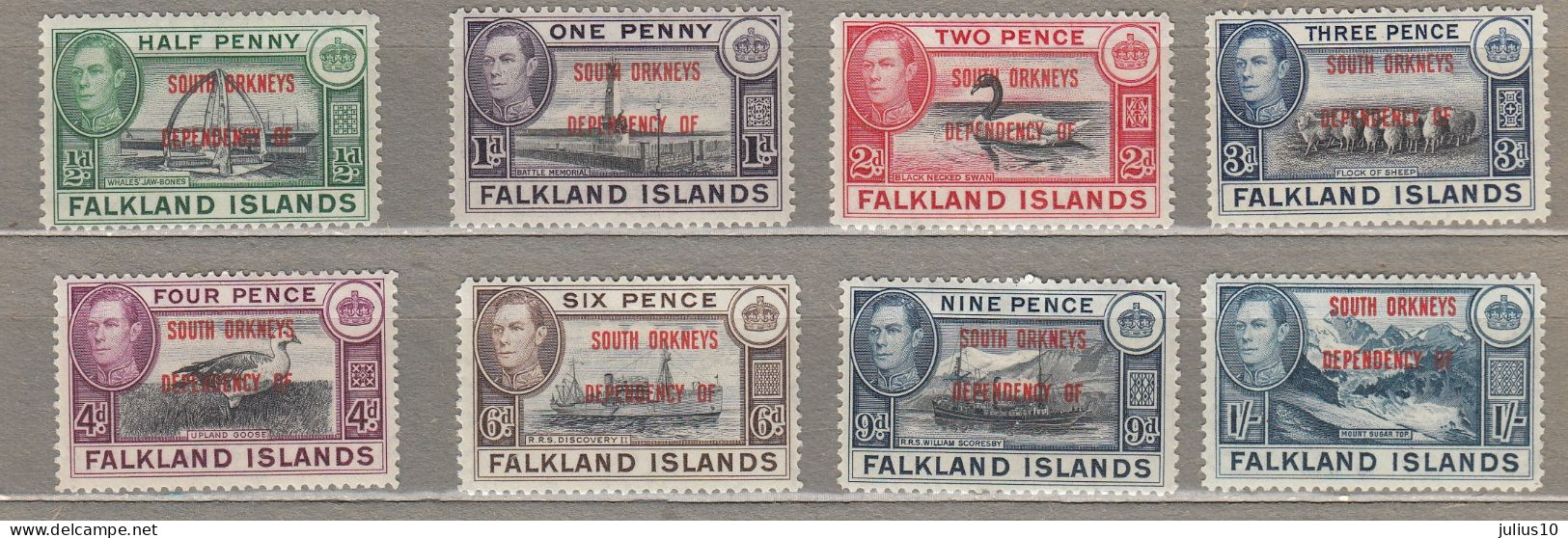 FALKLAND ISLANDS South Orkneys 1944 MVLH(**/*) Mi C1-C8 CV 24 EUR #33822 - Falklandeilanden