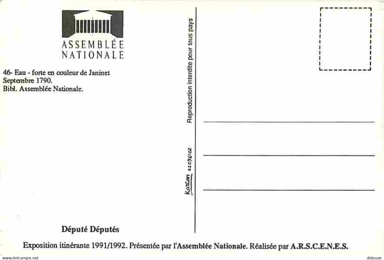 Histoire - Peinture - Assemblée Nationale - 46 - Projet D'un Palais De Législature Dédié à L'Assemblée Nationale - Carte - Histoire