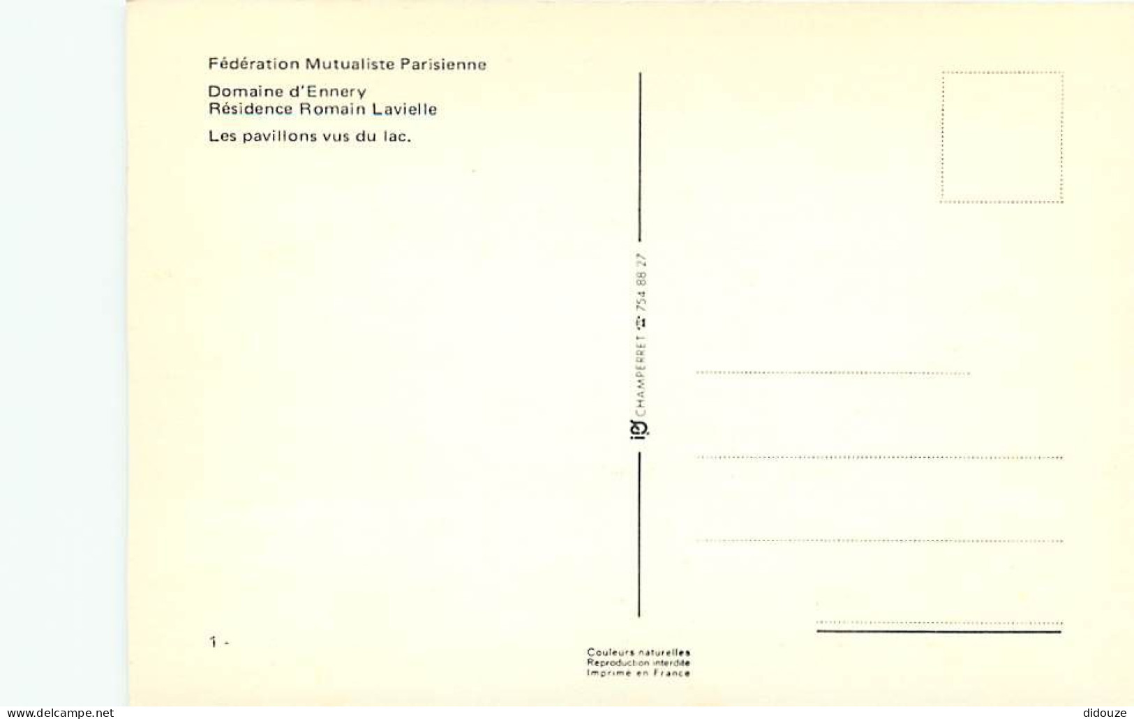 95 - Ennery - Fédération Mutualiste Parisienne - Domaine D'Ennery - Résidence Romain Lavielle - Les Pavillons Vus Du Lac - Ennery