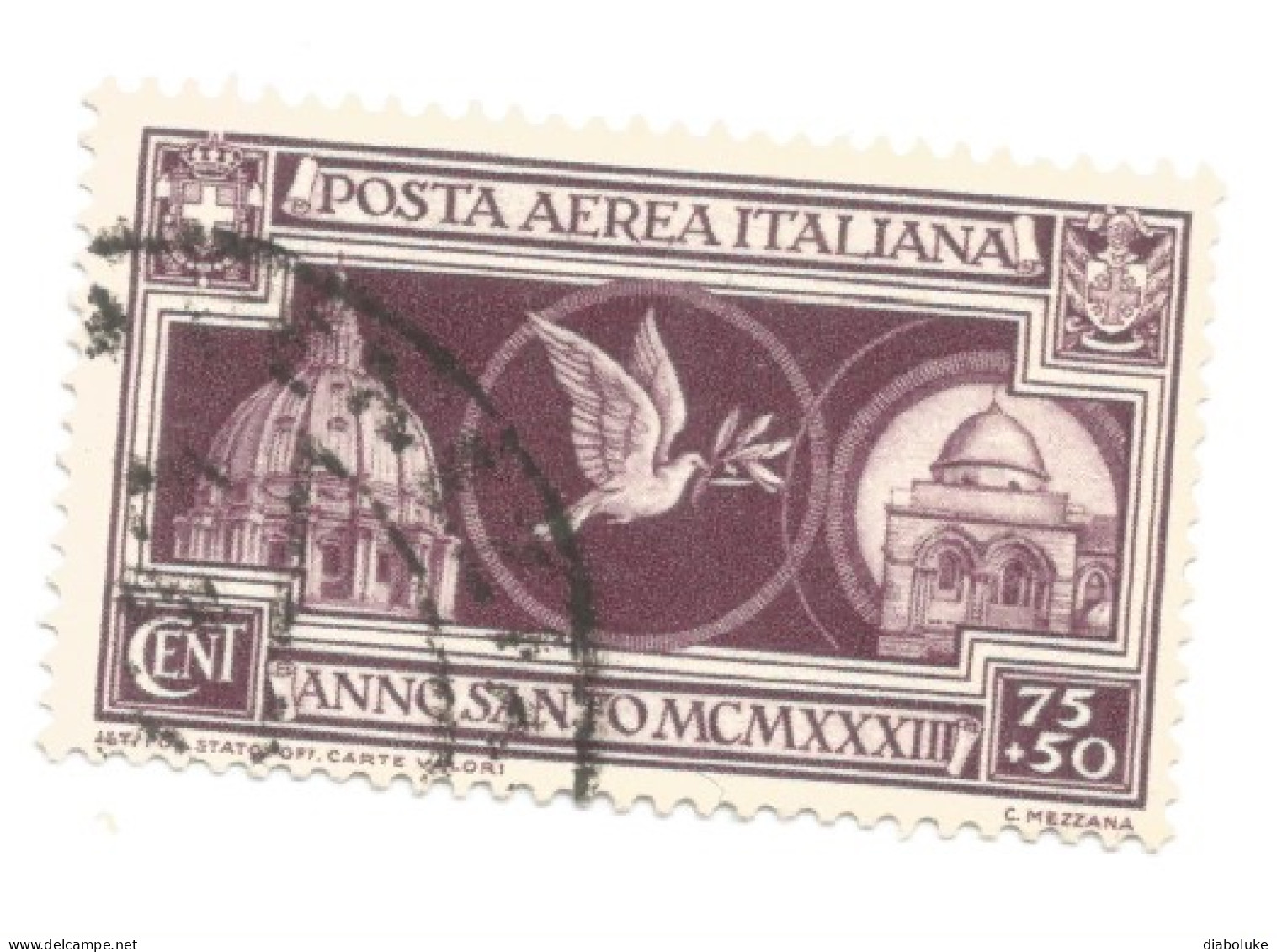 (REGNO D'ITALIA) 1933, ANNO SANTO - Serie Di 2 Francobolli Usati, Annulli Da Periziare - Airmail