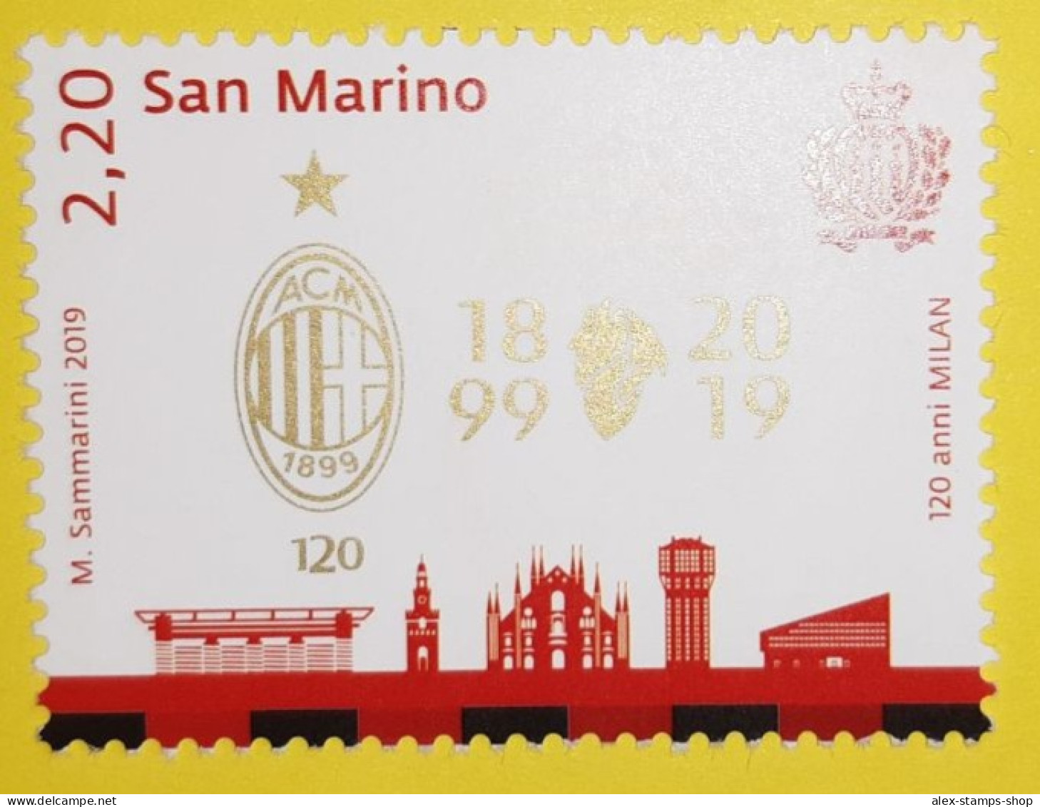 SAN MARINO 2019 Francobollo MILAN 120° Anniversario 1899-2019 - Neufs