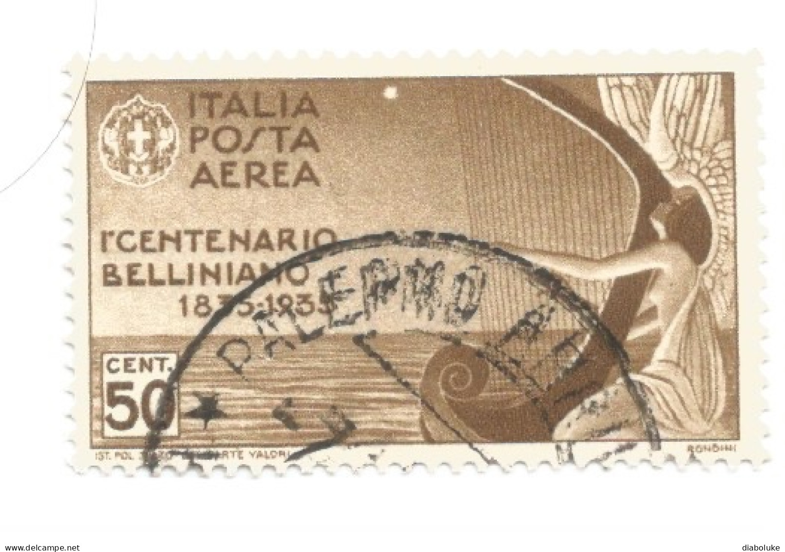 (REGNO D'ITALIA) 1933, MORTE DI VINCENZO BELLINI - Serie Di 5 Francobolli Usati, Annulli Da Periziare - Luchtpost