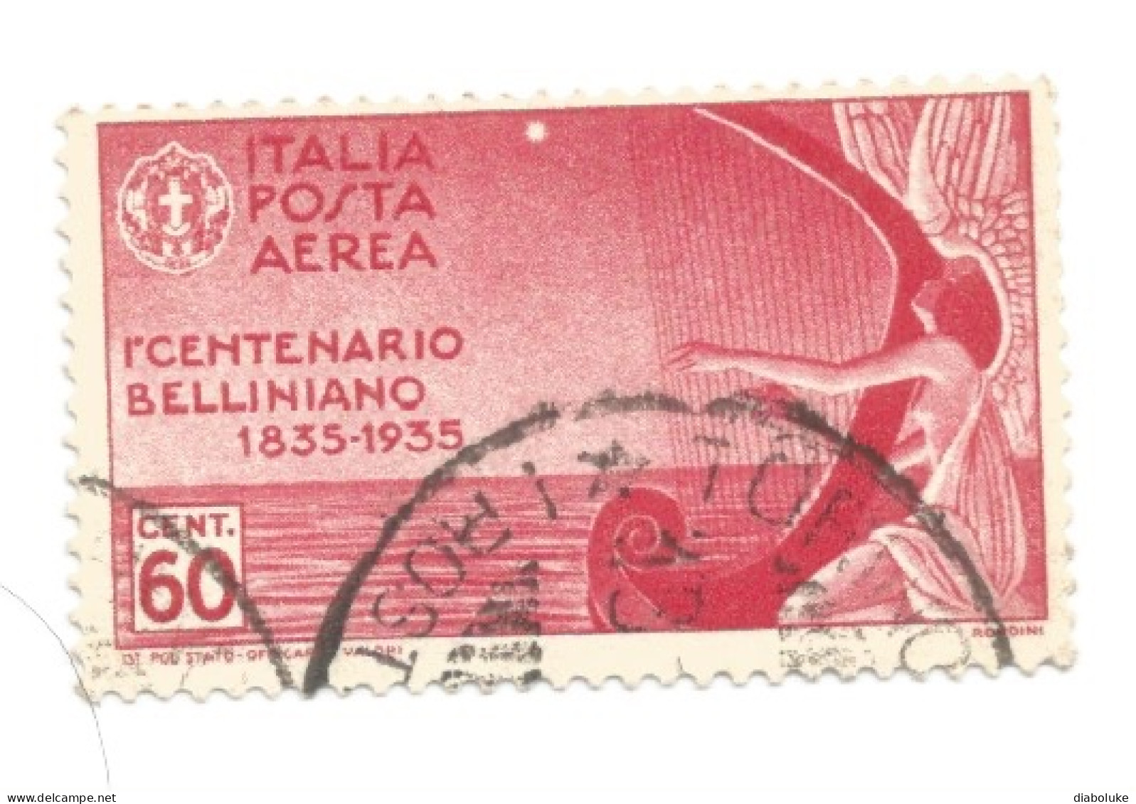 (REGNO D'ITALIA) 1933, MORTE DI VINCENZO BELLINI - Serie Di 5 Francobolli Usati, Annulli Da Periziare - Posta Aerea