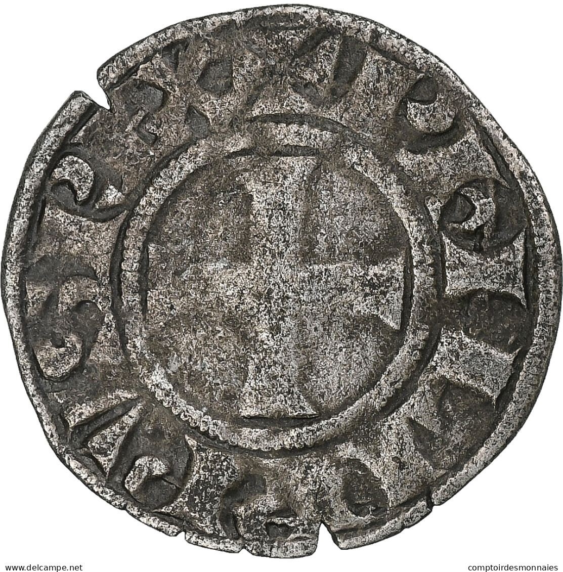 France, Philippe VI, Denier Tournois à L'O Rond, Billon, TTB, Duplessy:223 - 1285-1314 Philipp IV Der Schöne