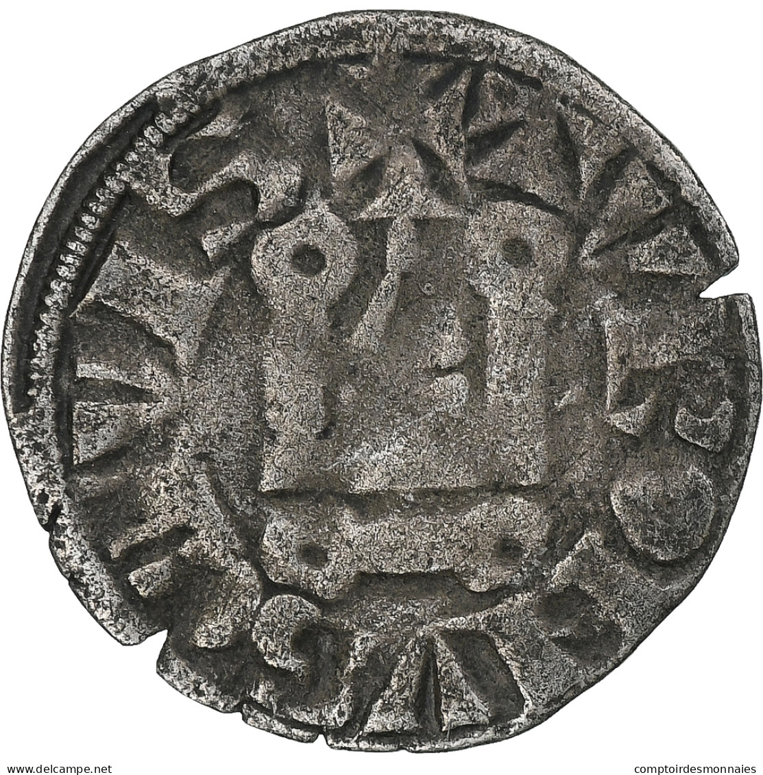 France, Philippe VI, Denier Tournois à L'O Rond, Billon, TTB, Duplessy:223 - 1285-1314 Felipe IV El Hermoso