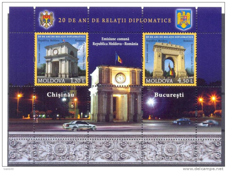 2011. Moldova, 20y Of Diplomatic Relations With Romania, S/s,  Mint/** - Moldova