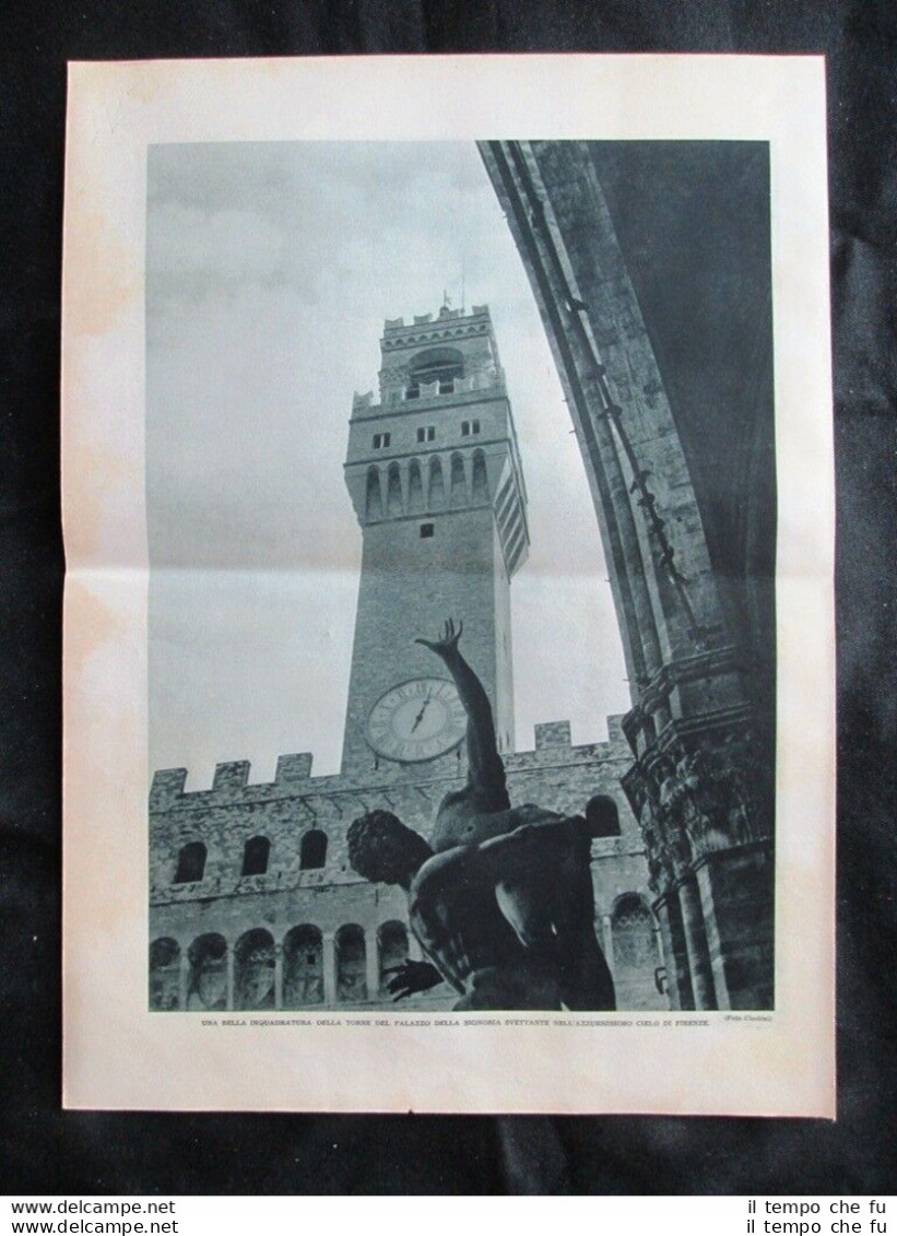 Il Palazzo Della Signoria Di Firenze + Cavalli E Cow-Boy Stampa Del 1937 - Other & Unclassified