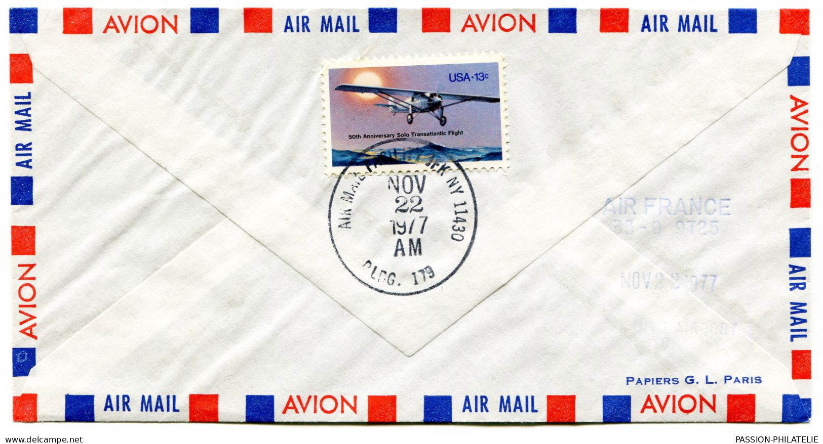 Vol Inaugural Concorde F-BVFD 001 Paris - New York USA 22 Nov. 1977 / A VOLE A BORD! / Poste Aérienne - First Flight Covers