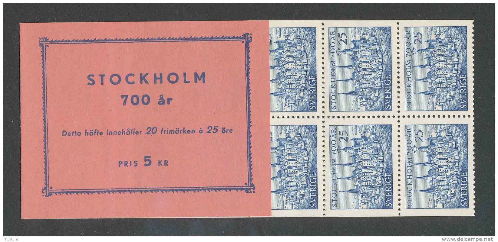 SUEDE 1953 - CARNET  YT C376a - Facit H102 - Neuf ** MNH -  7è Centenaire De La Ville De Stockholm - 1951-80