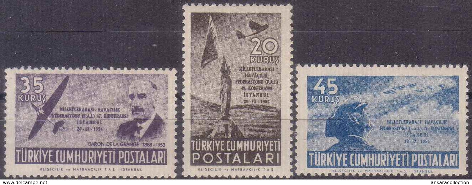 AC - TURKEY STAMP  -  The 47th INTERNATIONAL AERONAUTICAL FEDERATION FAI CONFERENCE MNH 20 SEPTEMBER 1954 - Neufs