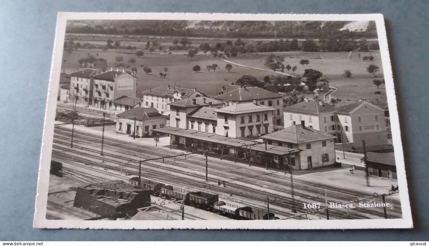 CPSM GARE STATION AVEC TRAIN WAGONS BIASCA STAZIONE VOIES FERREES - Stations With Trains