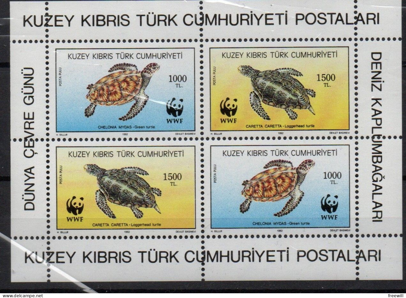 Chypre Turc  1992Tortues- Turtles XXX Bloc - Unused Stamps