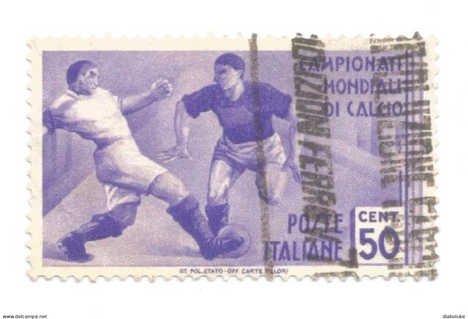 (REGNO D'ITALIA) 1934, CAMPIONATO MONDIALE DI CALCIO, 50c - 1 Francobollo Usato, Annullo Da Periziare - Gebraucht