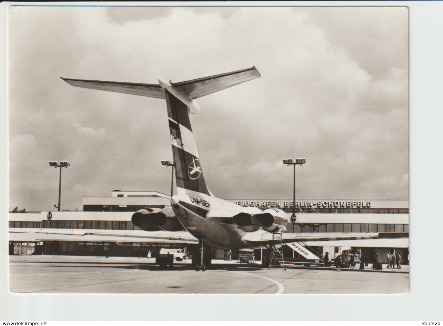 Vintage Rppc Interflug Ilyushin Il-62 Aircraft @ Berlin-Schönefeld Airport - 1919-1938: Fra Le Due Guerre