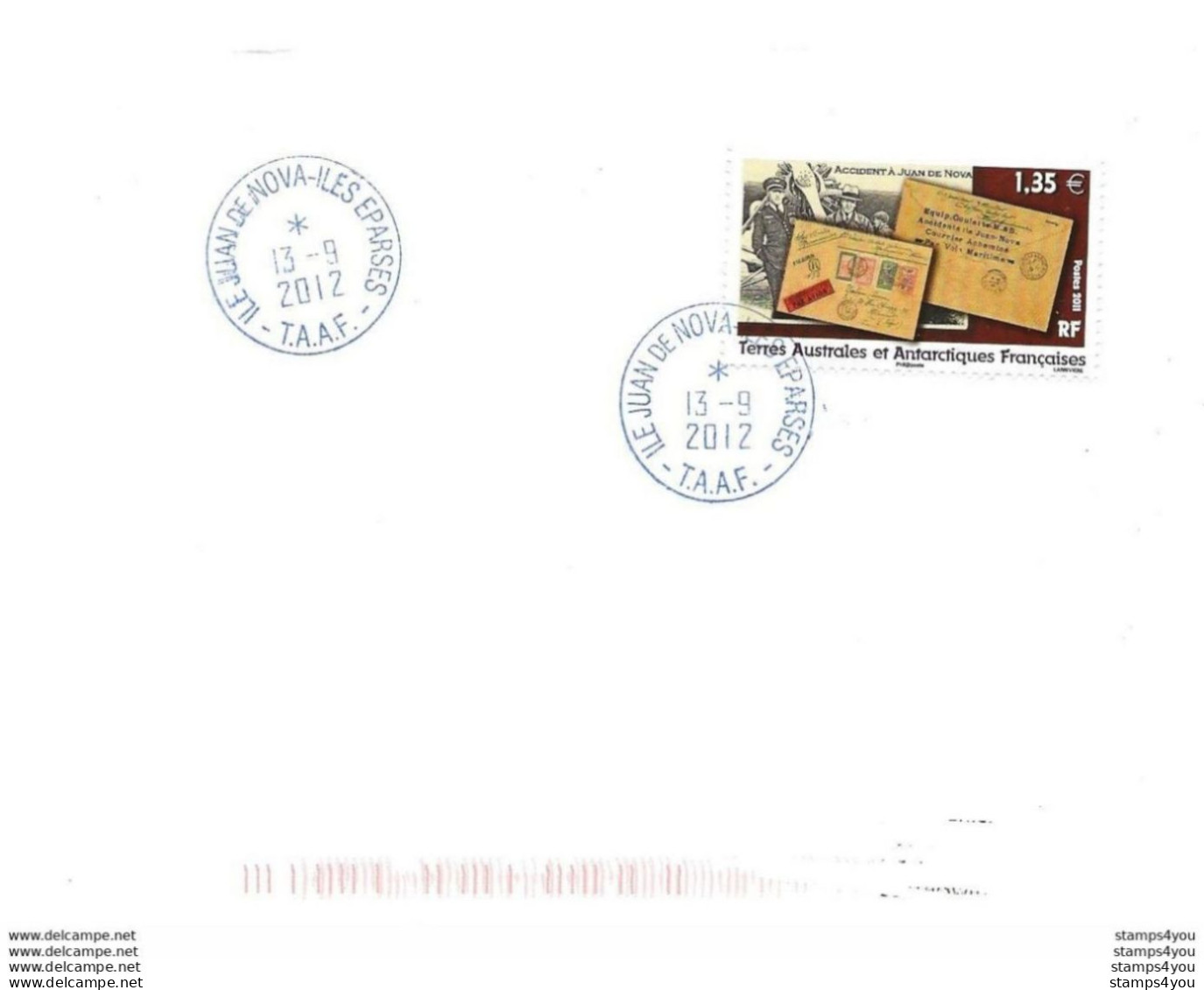 47 - 36 - Enveloppe Ile Juan De Nova / Iles Eparses 2012 - Briefe U. Dokumente