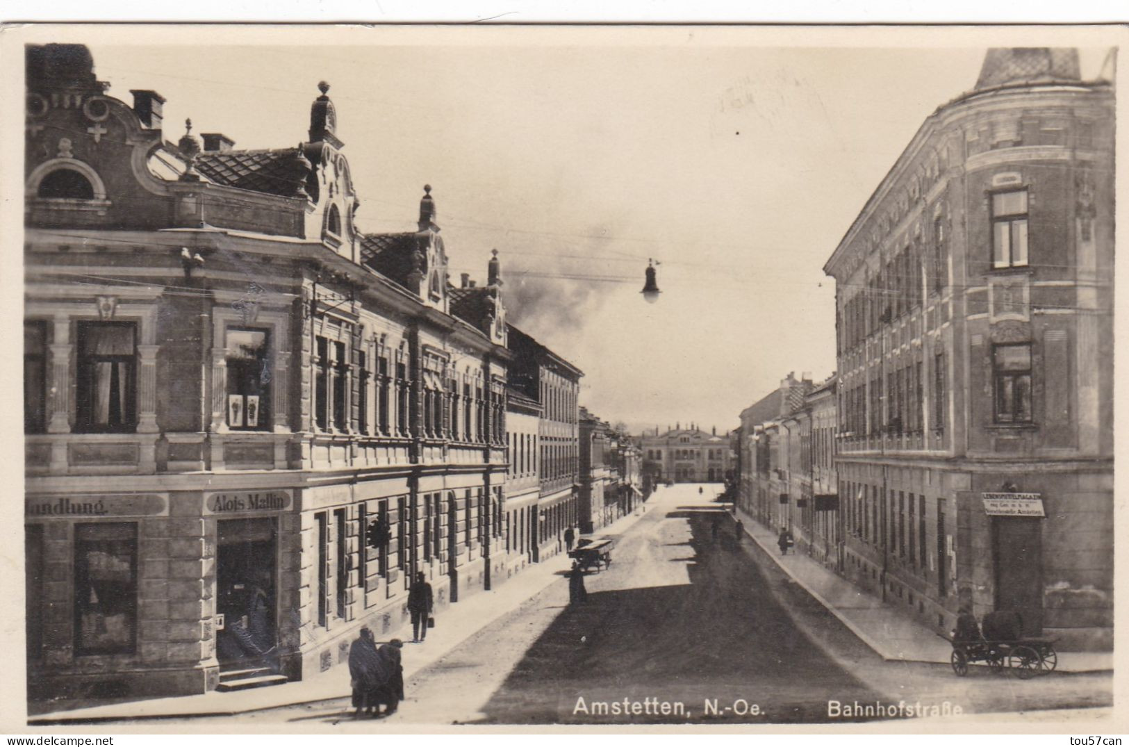 AMSTETTEN  -  NIEDER - ÖSTERREICH  -  ANSICHTKARTE 1929  -  BAHNHOFSTRASSE. - Amstetten